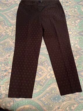 Talbots Black Subtle Dot Pattern Straight-Leg Pants
